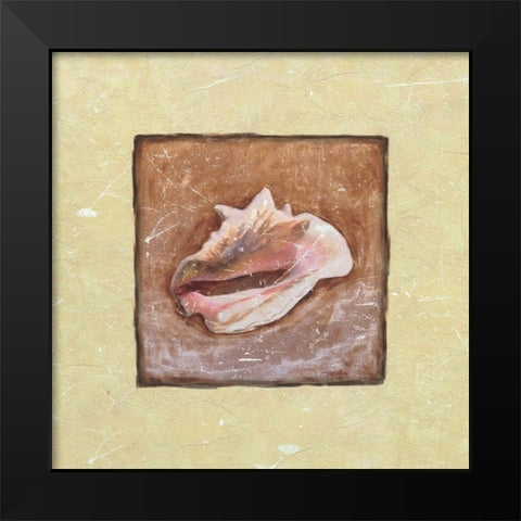 Conch Shell Black Modern Wood Framed Art Print by Unknown
