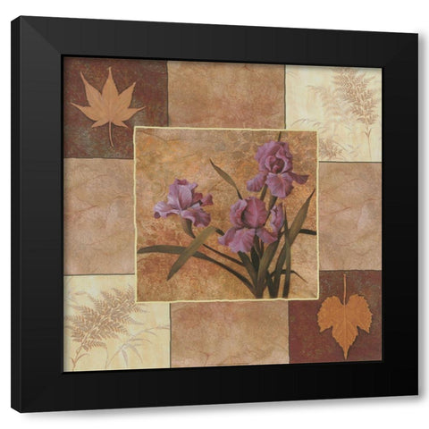 Lavendar Iris Black Modern Wood Framed Art Print by Unknown