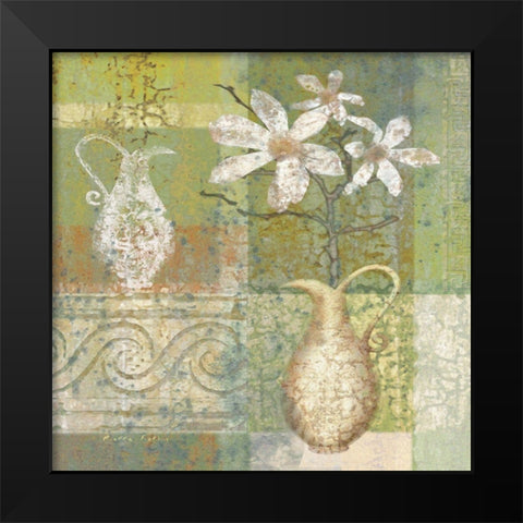 Vase Collage I Black Modern Wood Framed Art Print by Unknown