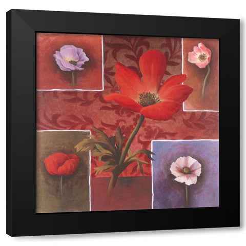 Red Tulip I Black Modern Wood Framed Art Print by Unknown