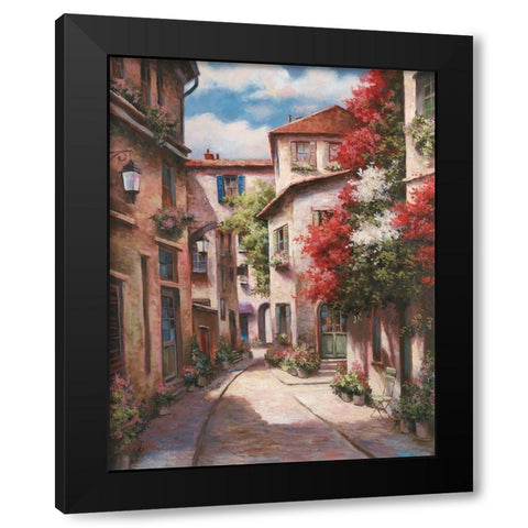 Mediterranean Villa II Black Modern Wood Framed Art Print by Unknown