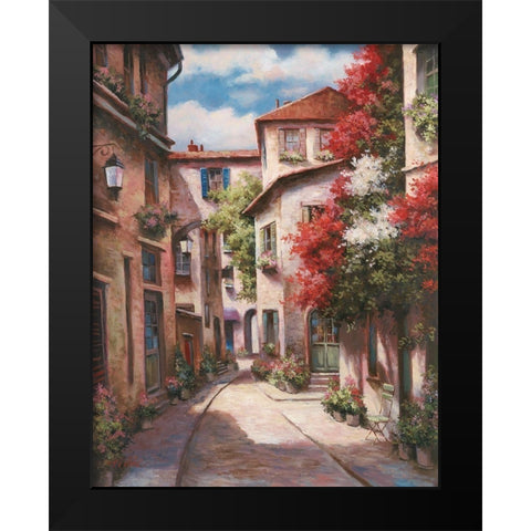 Mediterranean Villa II Black Modern Wood Framed Art Print by Unknown