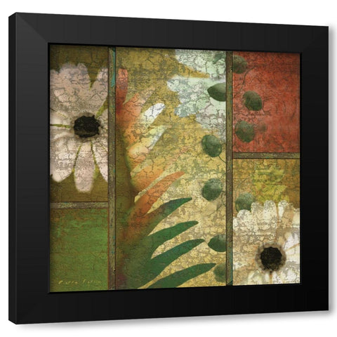 Floral Collage I Black Modern Wood Framed Art Print by Unknown