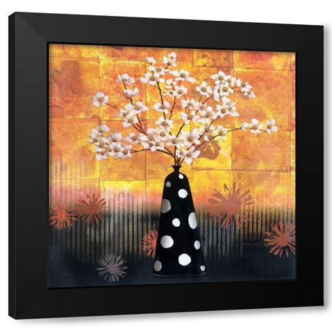 Black Vase Yellow Floral II Black Modern Wood Framed Art Print with Double Matting by Unknown
