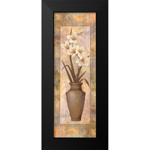 Potted Lily Black Modern Wood Framed Art Print by Unknown