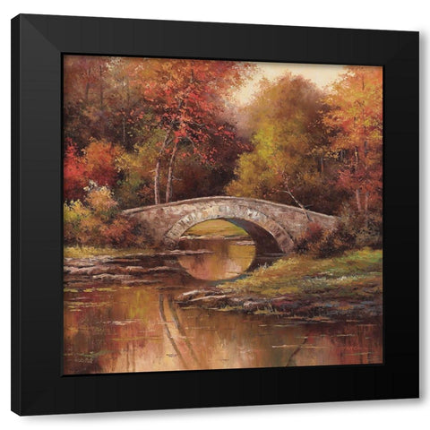 Stone Bridge Black Modern Wood Framed Art Print by Unknown