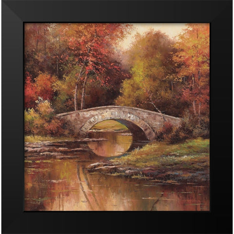 Stone Bridge Black Modern Wood Framed Art Print by Unknown
