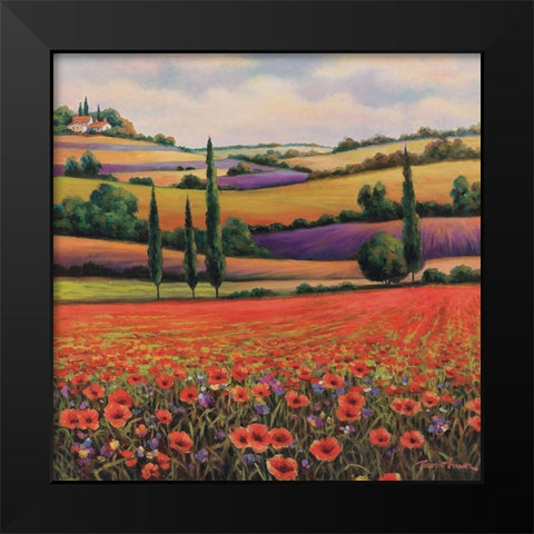 Fields of Poppies I Black Modern Wood Framed Art Print by Unknown