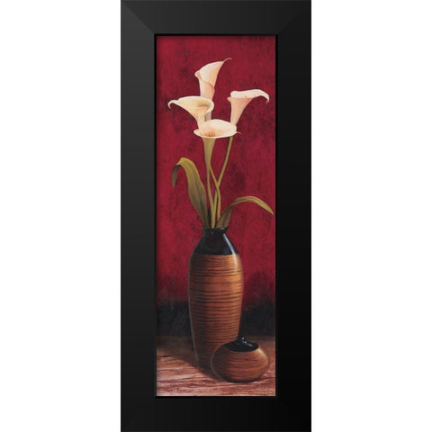 Calla Lily Panel Black Modern Wood Framed Art Print by Unknown