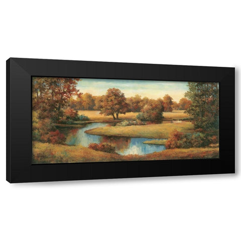 Lakeside Serenity Black Modern Wood Framed Art Print by Unknown