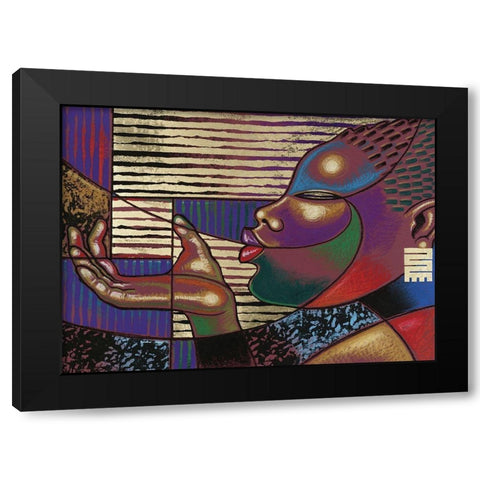 Blowing a Kiss I Black Modern Wood Framed Art Print by Unknown