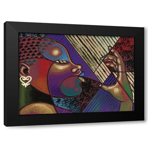 Blowing a Kiss II Black Modern Wood Framed Art Print by Unknown