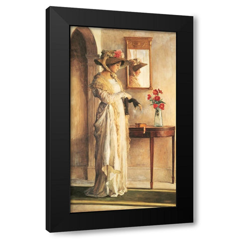 Sunday Bonnet Black Modern Wood Framed Art Print with Double Matting by Unknown