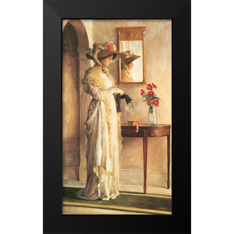 Sunday Bonnet Black Modern Wood Framed Art Print by Unknown