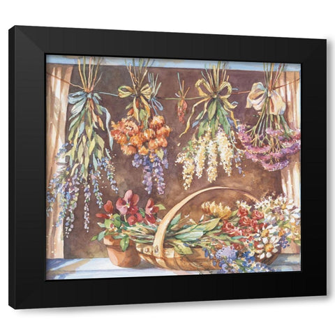 Window of Herbs II Black Modern Wood Framed Art Print by Unknown