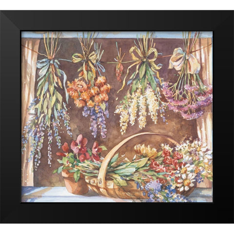 Window of Herbs II Black Modern Wood Framed Art Print by Unknown