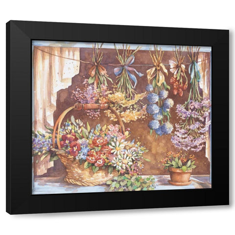 Window of Herbs II Black Modern Wood Framed Art Print by Unknown
