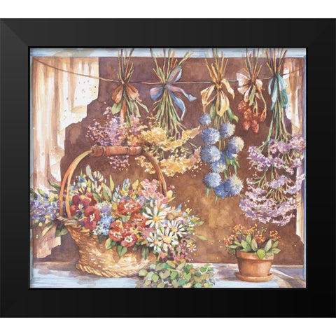 Window of Herbs II Black Modern Wood Framed Art Print by Unknown