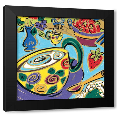 Cafe I Black Modern Wood Framed Art Print by Unknown