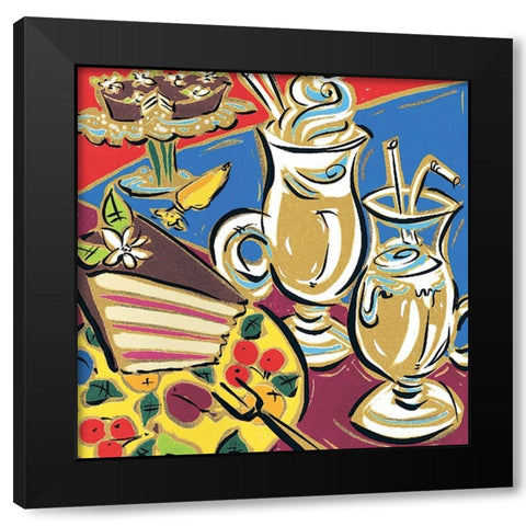 Cafe III Black Modern Wood Framed Art Print by Unknown