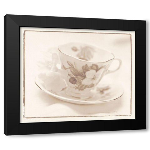 Tea Time I Black Modern Wood Framed Art Print with Double Matting by Unknown