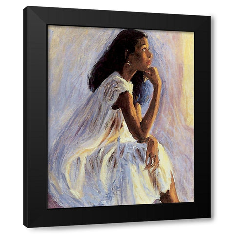 Thinker Black Modern Wood Framed Art Print by Unknown