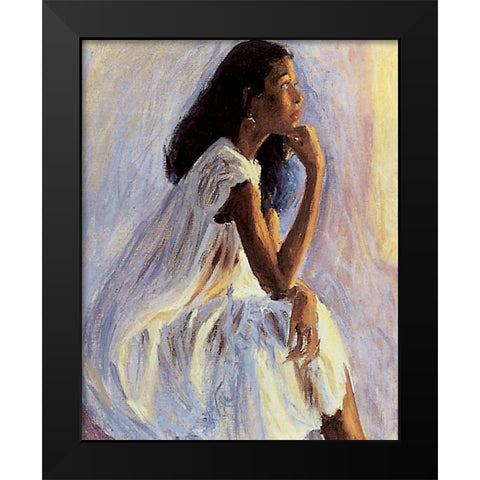 Thinker Black Modern Wood Framed Art Print by Unknown