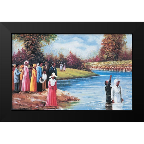 Black Baptism Black Modern Wood Framed Art Print by Unknown