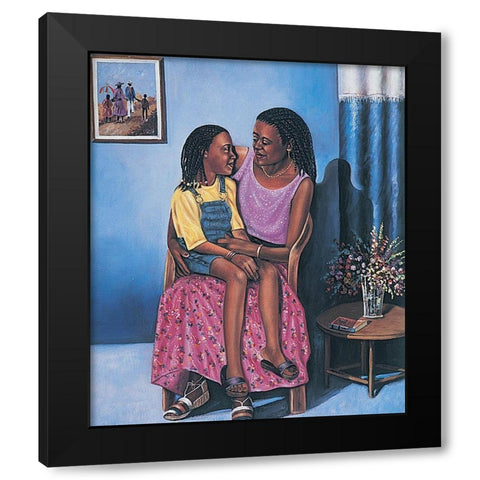 Story Telling Black Modern Wood Framed Art Print with Double Matting by Unknown