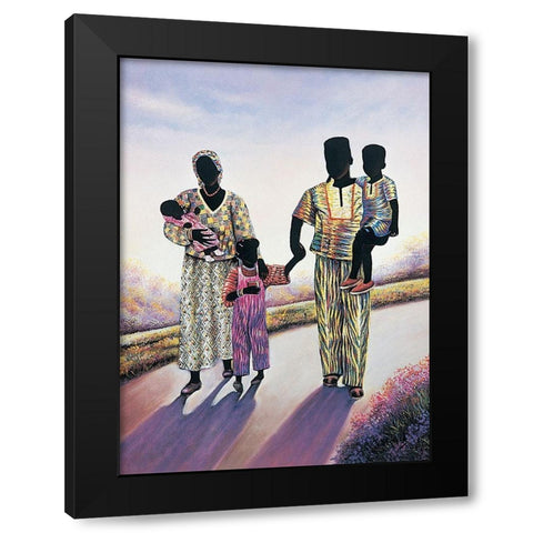 Taking a Walk Black Modern Wood Framed Art Print by Unknown