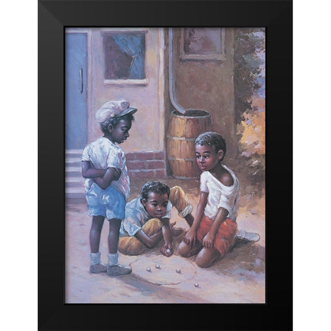 Shoot the Marble Black Modern Wood Framed Art Print by Unknown