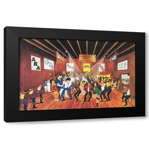 Frat Party Black Modern Wood Framed Art Print with Double Matting by Unknown