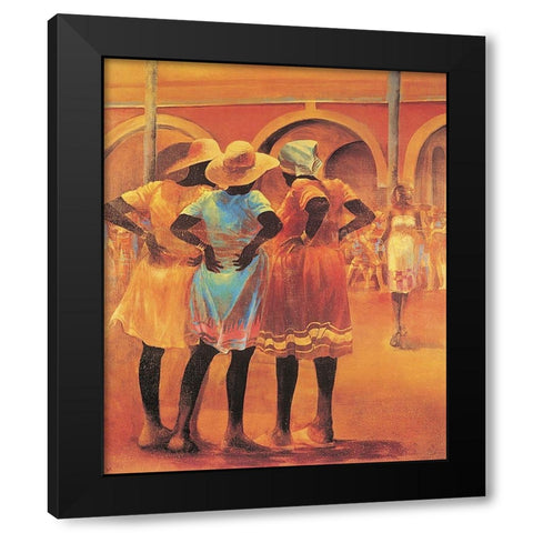 Eyeing the Competition Black Modern Wood Framed Art Print by Unknown