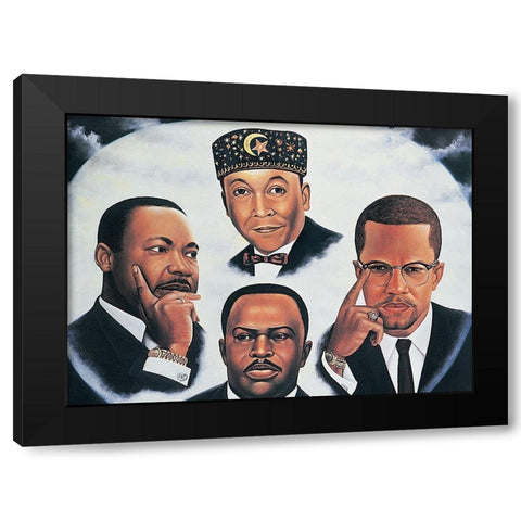 Think Black Modern Wood Framed Art Print with Double Matting by Unknown