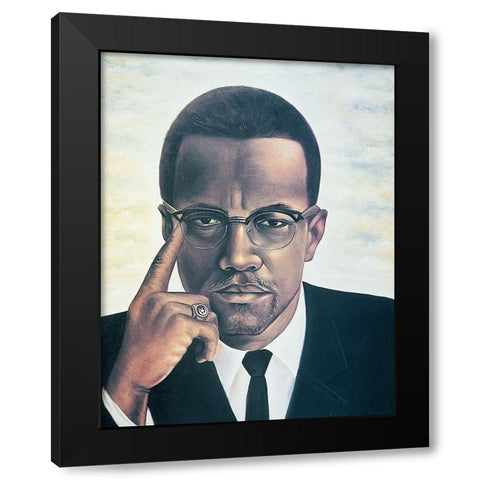 Pondering Black Modern Wood Framed Art Print by Unknown