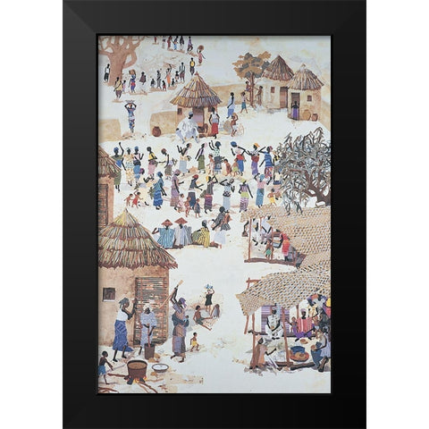 The Village Black Modern Wood Framed Art Print by Unknown