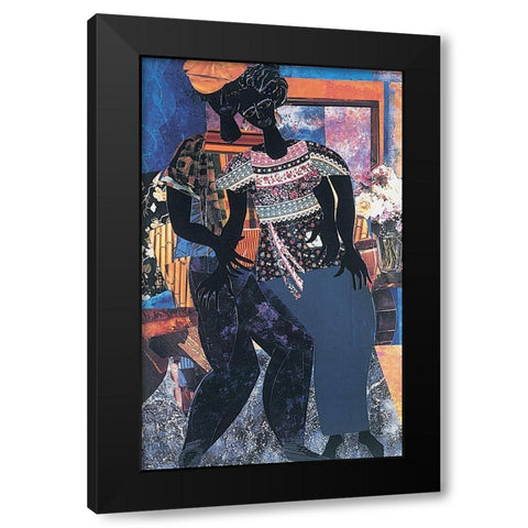 Dancin Duo Black Modern Wood Framed Art Print by Unknown