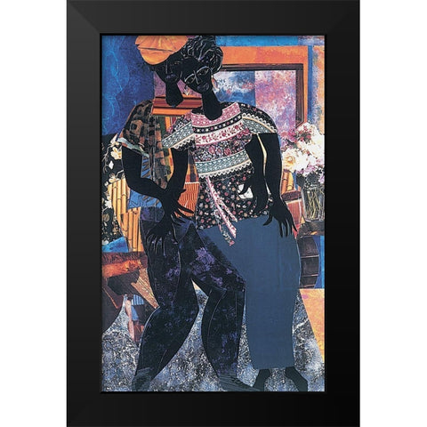Dancin Duo Black Modern Wood Framed Art Print by Unknown