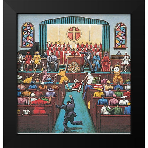 Revival Black Modern Wood Framed Art Print by Unknown