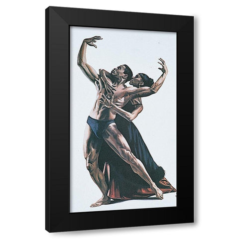 Embrace Black Modern Wood Framed Art Print with Double Matting by Unknown