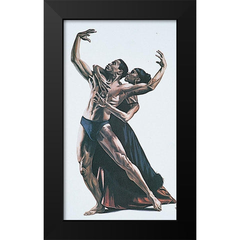 Embrace Black Modern Wood Framed Art Print by Unknown