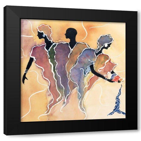 Pouring Water Black Modern Wood Framed Art Print by Unknown