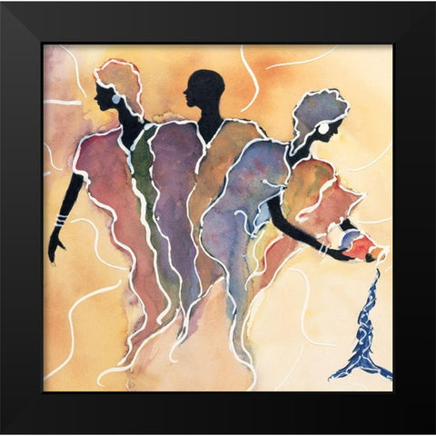 Pouring Water Black Modern Wood Framed Art Print by Unknown