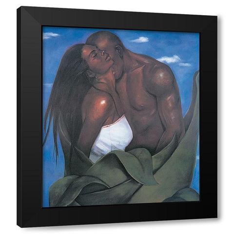 Passion Black Modern Wood Framed Art Print by Unknown