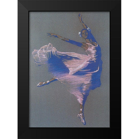 Jump Black Modern Wood Framed Art Print by Unknown