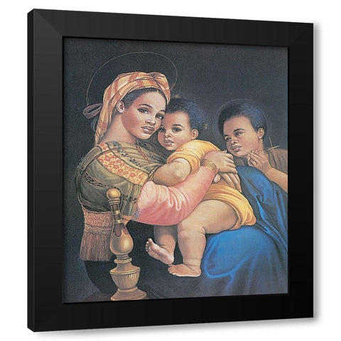 Cherub Black Modern Wood Framed Art Print with Double Matting by Unknown
