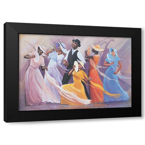 Showtime Black Modern Wood Framed Art Print with Double Matting by Unknown