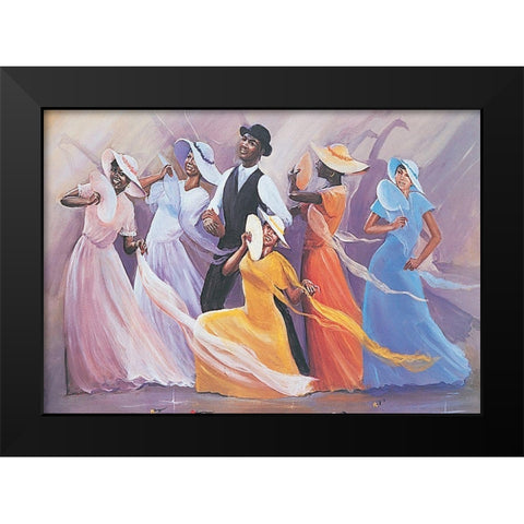 Showtime Black Modern Wood Framed Art Print by Unknown