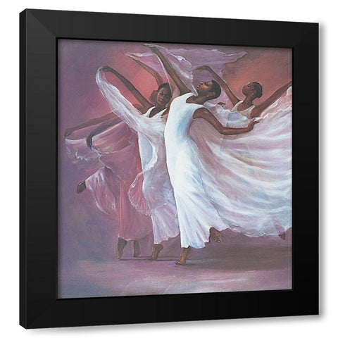 Dance Ensemble Black Modern Wood Framed Art Print with Double Matting by Unknown