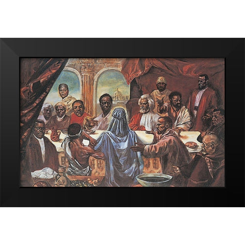 Last Supper Black Modern Wood Framed Art Print by Unknown
